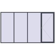 REHAU OPTIMUM EURO-DESIGN 70 4000x2300 mm ANTHRACITE_GREY_STRUKTURAL two-sided