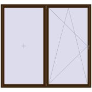REHAU OPTIMUM EURO-DESIGN 70 2600x2400 mm DARK_OAK two-sided