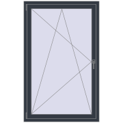 REHAU OPTIMUM EURO-DESIGN 70 1000x1600 mm ANTHRACITE_GREY_STRUKTURAL dwustronny