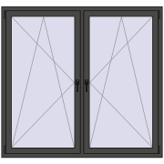 REHAU ENERGY-SAVING SYNEGO MD 1665x1565 mm BASALT_GREY dwustronny
