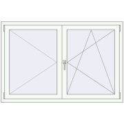 Tilt-and-Turn 1450x1010 mm EPSILON OPTIMA RAL 9016 Traffic white two-sided