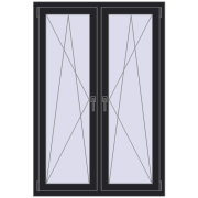 Okna skrzydłowe 1050x1550 mm REHAU ENERGY-SAVING SYNEGO MD BLACK_ULTI-MATT dwustronny