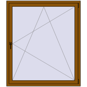 REHAU OPTIMUM EURO-DESIGN 70 1300x1500 mm GOLDEN OAK two-sided