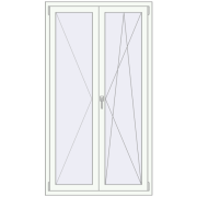 REHAU ENERGY-SAVING SYNEGO MD 1020x1840 mm RAL 9016 Traffic white two-sided