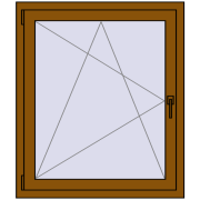 REHAU OPTIMUM EURO-DESIGN 70 900x1100 mm GOLDEN OAK two-sided