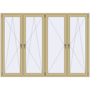 Tilt-and-Turn 2500x1800 mm ALU STANDARD 72 RAL 1000 Green beige two-sided