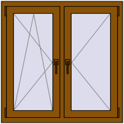 REHAU OPTIMUM EURO-DESIGN 70 1000x1000 mm GOLDEN OAK two-sided