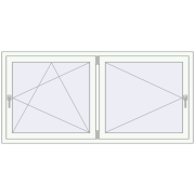 REHAU OPTIMUM EURO-DESIGN 70 1840x880 mm RAL 9016 Traffic white two-sided