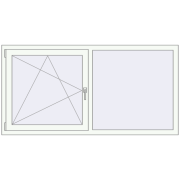 REHAU OPTIMUM EURO-DESIGN 70 1730x880 mm RAL 9016 Traffic white two-sided