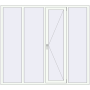 REHAU ENERGY-SAVING SYNEGO MD 2000x1800 mm RAL 9016 Traffic white two-sided