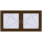 REHAU ENERGY-SAVING SYNEGO MD 1470x740 mm DARK_OAK dwustronny