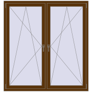 REHAU OPTIMUM EURO-DESIGN 70 1500x1600 mm WALNUT two-sided