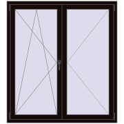 REHAU OPTIMUM EURO-DESIGN 70 1360x1500 mm BLACK_BROWN two-sided