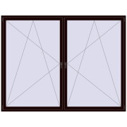 Okna skrzydłowe 2600x2000 mm REHAU ENERGY-SAVING SYNEGO MD CHOCOLATE_BROWN dwustronny