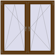 REHAU ENERGY-SAVING SYNEGO MD 1440x1440 mm WALNUT two-sided