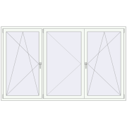 REHAU OPTIMUM EURO-DESIGN 70 2440x1450 mm RAL 9016 Traffic white two-sided