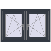 Okna skrzydłowe 1005x665 mm REHAU ENERGY-SAVING SYNEGO MD ANTHRACITE_GREY_STRUKTURAL dwustronny