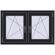 Okna skrzydłowe 1020x635 mm REHAU ENERGY-SAVING SYNEGO MD BLACK_ULTI-MATT dwustronny