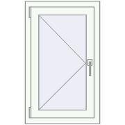 REHAU OPTIMUM EURO-DESIGN 70 580x920 mm RAL 9016 Traffic white two-sided
