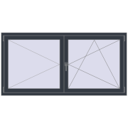 REHAU OPTIMUM EURO-DESIGN 70 1800x900 mm ANTHRACITE_GREY_STRUKTURAL two-sided