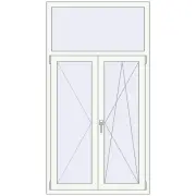 REHAU ENERGY-SAVING SYNEGO MD 990x1850 mm RAL 9016 Traffic white two-sided