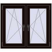 Okna skrzydłowe 1005x920 mm REHAU ENERGY-SAVING SYNEGO MD BLACK_BROWN dwustronny