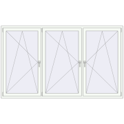 REHAU OPTIMUM EURO-DESIGN 70 2440x1450 mm RAL 9016 Traffic white two-sided