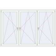 REHAU ENERGY-SAVING SYNEGO MD 2380x1600 mm RAL 9016 Traffic white two-sided