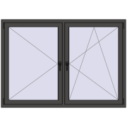 Okna skrzydłowe 1700x1200 mm EPSILON OPTIMA BASALT_GREY dwustronny