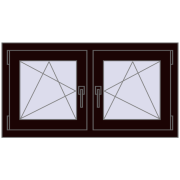 Okna skrzydłowe 990x545 mm REHAU OPTIMUM EURO-DESIGN 70 CHOCOLATE_BROWN dwustronny Okna skrzydłowe 990x545 mm REHAU OPTIMUM EURO-DESIGN 70 CHOCOLATE_BROWN dwustronny