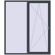 REHAU OPTIMUM EURO-DESIGN 70 1800x2100 mm ANTHRACITE_GREY_STRUKTURAL two-sided
