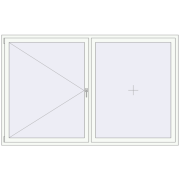 REHAU ENERGY-SAVING SYNEGO MD 2400x1500 mm RAL 9016 Traffic white two-sided
