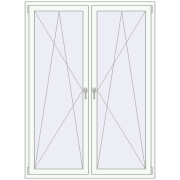 REHAU OPTIMUM EURO-DESIGN 70 1400x1900 mm RAL 9016 Traffic white two-sided
