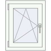 REHAU OPTIMUM EURO-DESIGN 70 540x670 mm RAL 9016 Traffic white two-sided