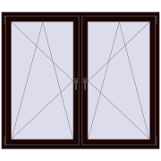Tilt-and-Turn 1710x1430 mm REHAU ENERGY-SAVING SYNEGO MD CHOCOLATE_BROWN two-sided