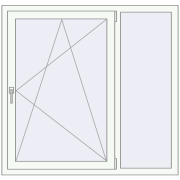 REHAU ENERGY-SAVING SYNEGO MD 1300x1250 mm RAL 9016 Traffic white two-sided