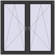 REHAU OPTIMUM EURO-DESIGN 70 1500x1500 mm ANTHRACITE_GREY_GLATT two-sided