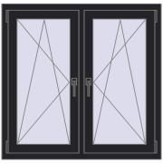 REHAU ENERGY-SAVING SYNEGO MD 1110x1040 mm BLACK_ULTI-MATT dwustronny