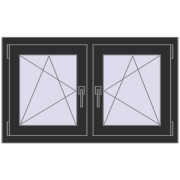 REHAU OPTIMUM EURO-DESIGN 70 1000x600 mm ANTHRACITE_GREY_GLATT two-sided