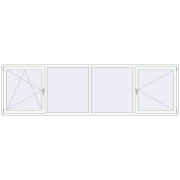 REHAU OPTIMUM EURO-DESIGN 70 3500x1000 mm RAL 9016 Traffic white two-sided