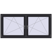REHAU ENERGY-SAVING SYNEGO MD 1770x845 mm BLACK_ULTI-MATT two-sided
