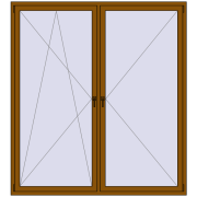 REHAU ENERGY-SAVING SYNEGO MD 2000x2200 mm GOLDEN OAK two-sided