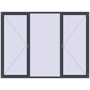 REHAU OPTIMUM EURO-DESIGN 70 2800x2100 mm ANTHRACITE_GREY_STRUKTURAL two-sided