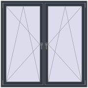 REHAU OPTIMUM EURO-DESIGN 70 1600x1600 mm ANTHRACITE_GREY_STRUKTURAL two-sided
