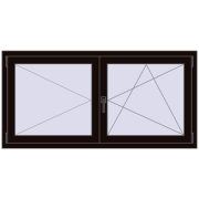REHAU OPTIMUM EURO-DESIGN 70 1500x750 mm BLACK_BROWN two-sided