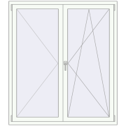 REHAU ENERGY-SAVING SYNEGO MD 1400x1600 mm RAL 9016 Traffic white two-sided