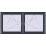 Tilt-and-Turn 1800x860 mm REHAU ENERGY-SAVING SYNEGO MD ANTHRACITE_GREY_STRUKTURAL two-sided