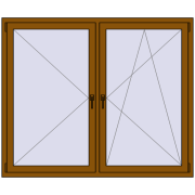 REHAU ENERGY-SAVING SYNEGO MD 1700x1380 mm GOLDEN OAK two-sided