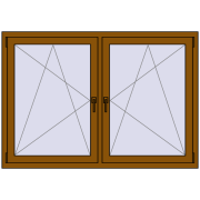 REHAU ENERGY-SAVING SYNEGO MD 1590x1085 mm GOLDEN OAK dwustronny