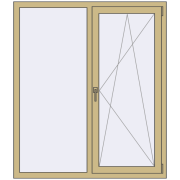 Okna skrzydłowe 1300x1500 mm ALU STANDARD 72 RAL 1000 Green beige dwustronny